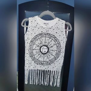 Zodiac Tee with Fringe
